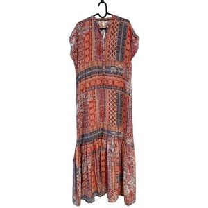Love Kyla Silk Bohemian Print Summer Maxi Dress NWT Size - S